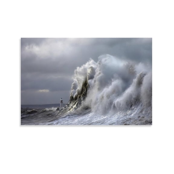 Lighthouse Poster Lighthouse Storm Poster Sea Wave Art Poster(5) Wall Art Picture Painting Poster Canvas Print Posters Artworks Bedroom Living Room Decor 16x24inch(40x60cm)