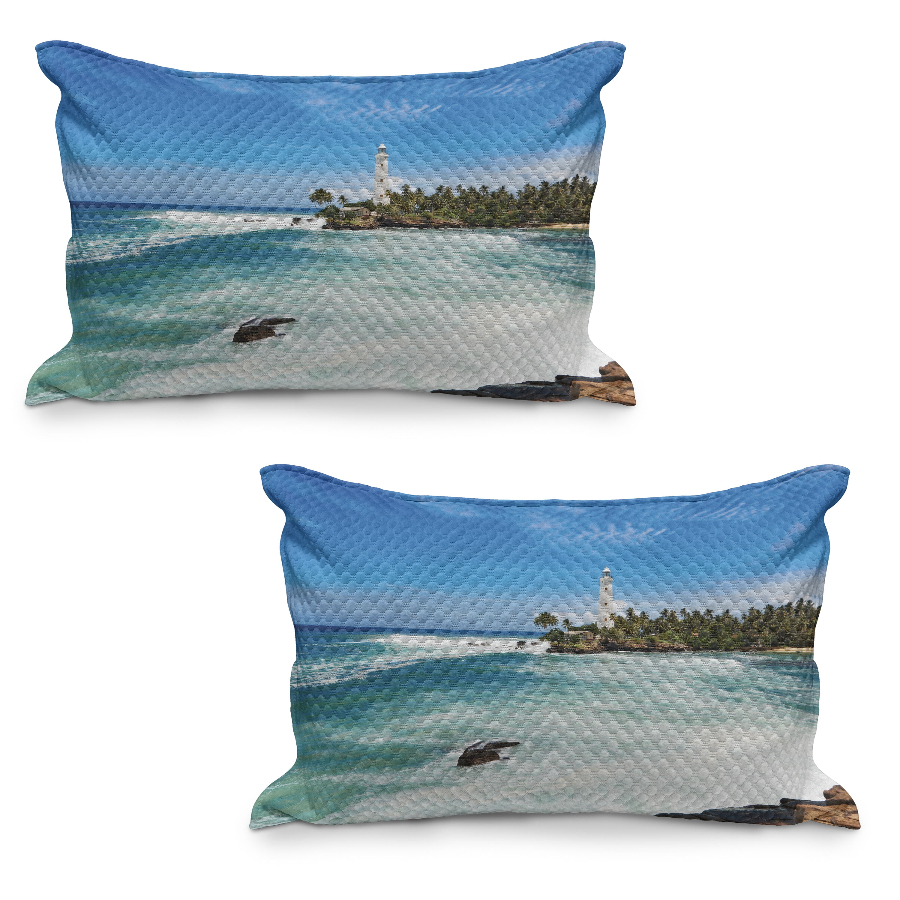 Seaside Blossom Plumera Quilted Pillow Case GFTOTP6279 main image 0