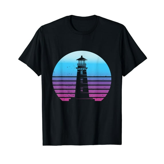 Lighthouse Retro Vintage Seaside Living Sailing Beach Lover T-Shirt