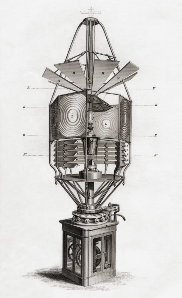 Lighthouse Revolving Dioptric Apparatus 19Th Century From Cyclopaedia Of Useful Arts And Manufactures By Charles Tomlinson Canvas Art - Ken Welsh Design Pics (22 x 36)