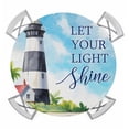 thumbnail image 1 of Lighthouse Round Tablecloth for 36-44 Inch Tables,Fitted Table Cover with Elastic Edge,Blue Coastal Nautical Ocean Beach Palm Tree Waterproof Outdoor Table Cloth Protector for Patio Garden Dinner, 1 of 9