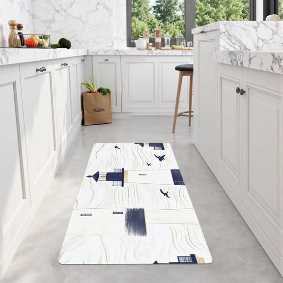 Lighthouse Rubber Sole Long Kitchen Mat