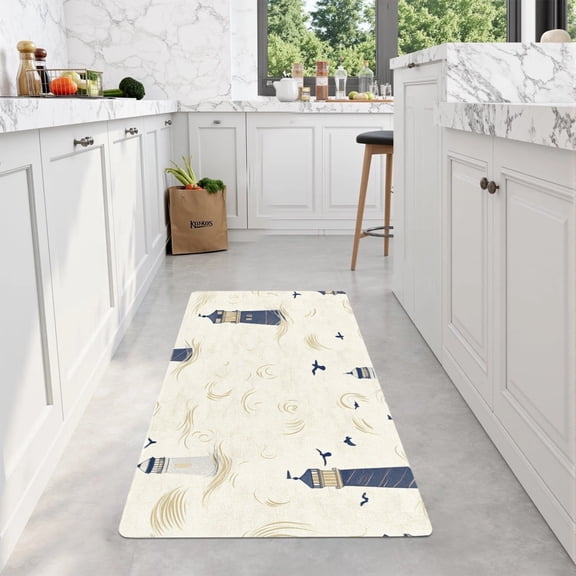 Lighthouse Rubber Sole Long Kitchen Mat