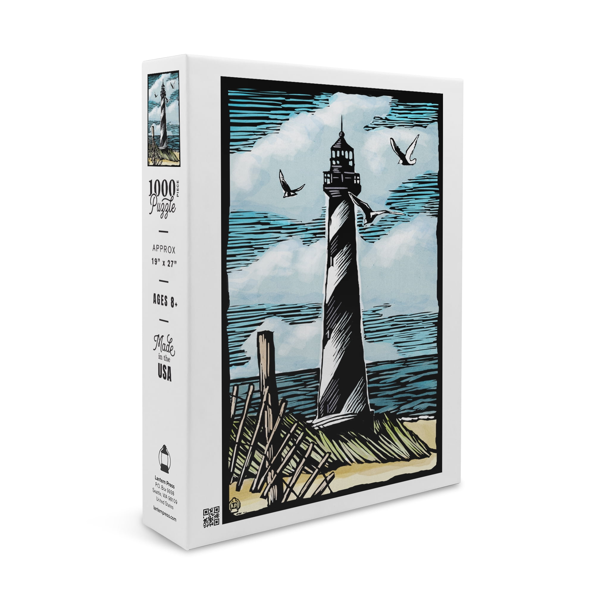 Lighthouse, Scratchboard (1000 Piece Puzzle, Size 19x27, Challenging