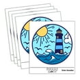 thumbnail image 1 of Lighthouse Sea Ocean Waves Car Window Bumper Water Bottle Phone Tablet Laptop Waterproof Vinyl Decal Sticker Set 5-Pack - Gloss Finish - 3.0", 1 of 7