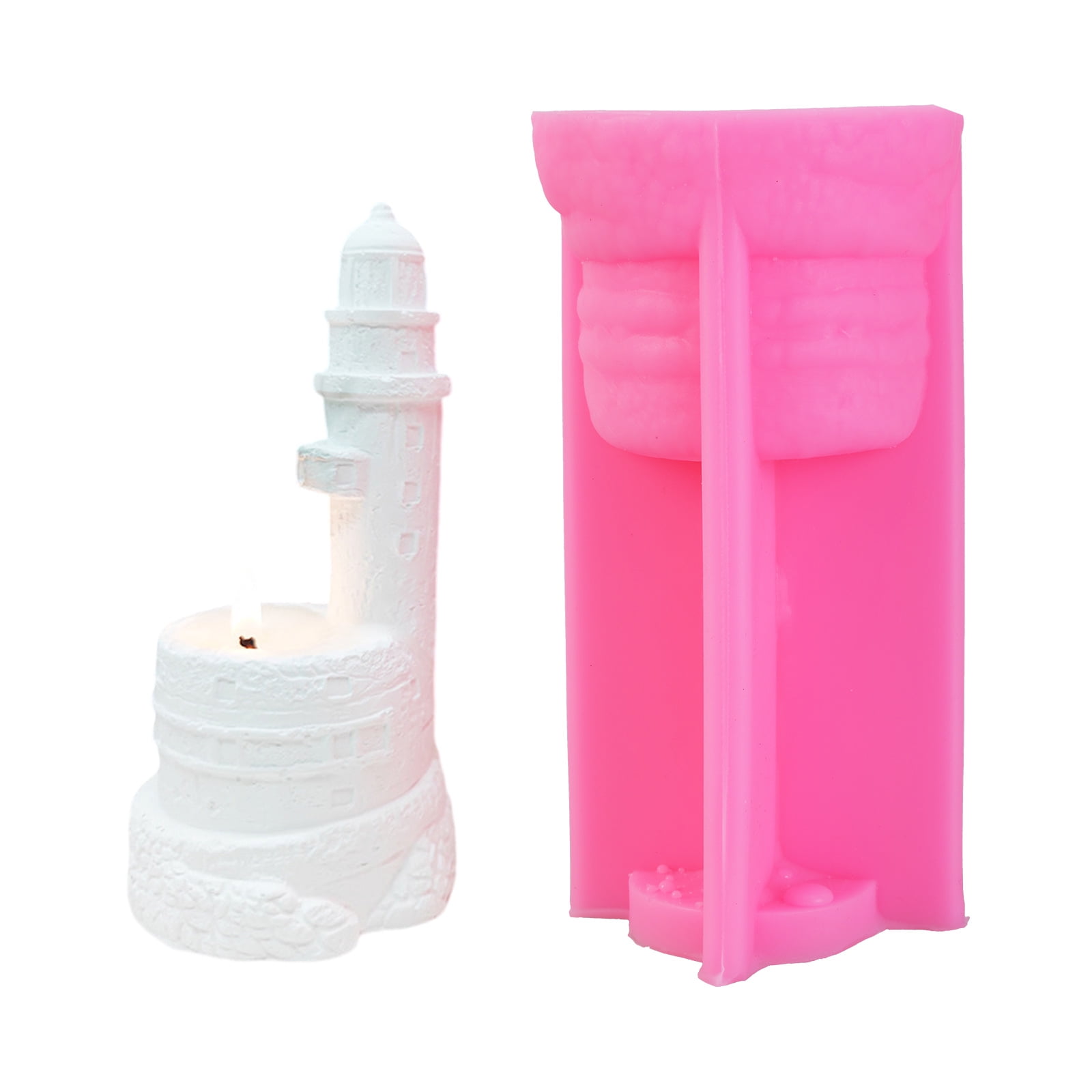 Lighthouse Silicone Cup Molds for Epoxy Resin, Tealight Holder, Stand, Decoration, Plaster Silicone Molds