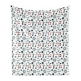 thumbnail image 1 of Lighthouse Soft Flannel Fleece Throw Blanket, Nautical Anchors Waves Helms and Animal Silhouettes Compass Navigation, Cozy Plush for Indoor and Outdoor Use, 50" x 70", Indigo Red White, by Ambesonne, 1 of 5