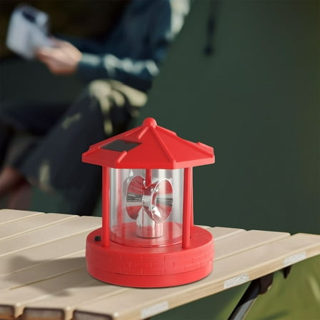 Lighthouse Solar LED Light Fence Decor Sensor Beacon Rotating Beam Lamp Solar Streetlights For Outdoor Garden Decoration