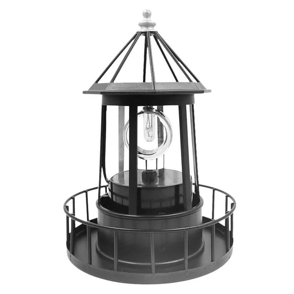 Lighthouse Solar LED Light Garden Outdoor Rotating Beam Sensor Beacon Lamp