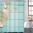 thumbnail image 1 of Seashell StarShower Curtain Set Nautical Fishnet Vintage Blue Deck Beach Bathroom Decor Curtains Bath Mats Rug Toilet Cover, 1 of 5