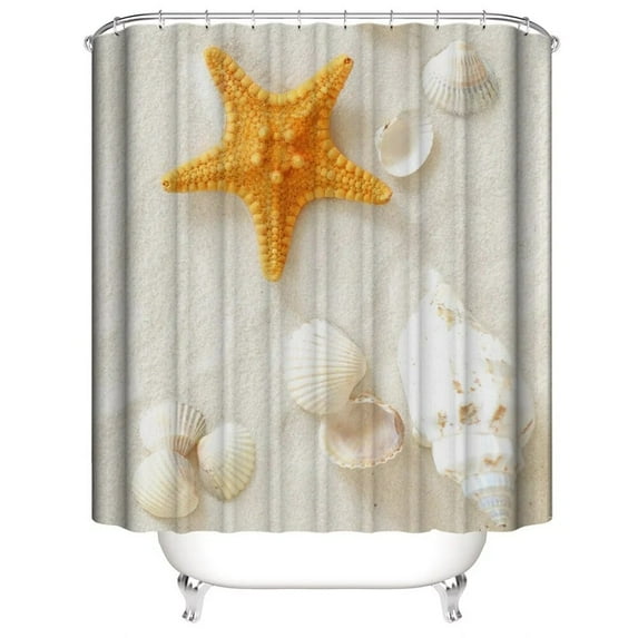 Lighthouse StarShower Curtain Sets Marine Ocean Beach Fishnet Shell Bathroom Curtains Scenery Bath Mat Rug Toilet Lid Cover