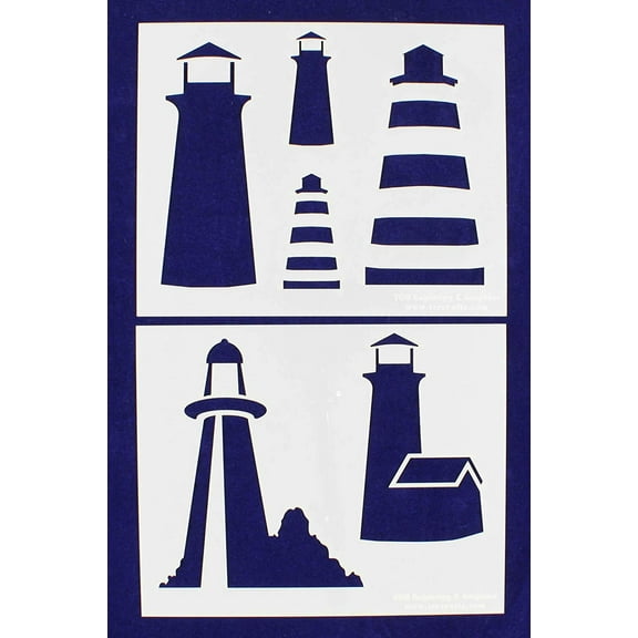 Lighthouse Stencils 2 Piece Set - 14 Mil -8" X 10" - Painting /Crafts/ Templates