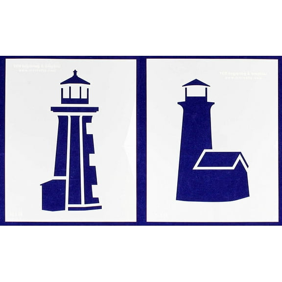 Lighthouse Stencils Mylar 2 Piece Set of 14 Mil 12" X 15" - Painting/Crafts/Templates