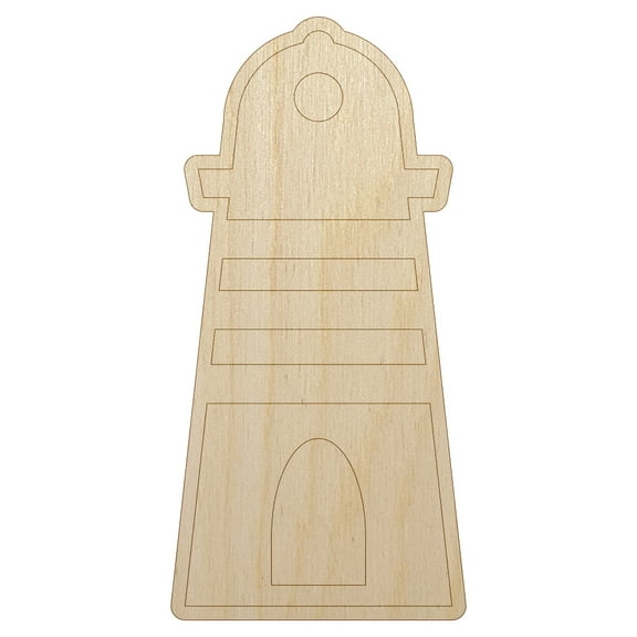 Lighthouse Striped Wood Shape Unfinished Piece Cutout Craft DIY Projects - 4.70 Inch Size - 1/4 Inch Thick