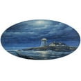 thumbnail image 1 of Lighthouse Sunrise Coast Scenery Pale Blue Tan Floral Medallion Round Rug - Small Round Area Rug, Soft Non-Slip Machine Washable Bedroom Mat Indoor Accent Entry Carpet for Office Desk Dorm Hallway, 1 of 7
