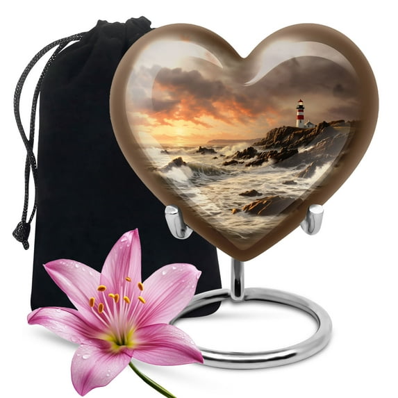 Lighthouse Sunriselarge Urns For Human Ashes Adult Male, Heart Shaped Urns Adult Men, Butterfly Urn For Ashes, Heart Shaped Urns For Burial, Memorial Urn For Human Ashes 8 Inches