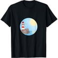 thumbnail image 1 of Lighthouse T-Shirt men and women can wear, black, white, gifts, 1 of 4