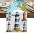 thumbnail image 1 of Lighthouse Table Runner - 108 Inch Long, Kitchen Dining Table Runner Dresser Scarves, Red Black Summer Oil Painting Ocean Beach Farmhouse Decor for Coffee Tables Wedding Party Banquet, 1 of 8