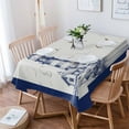 thumbnail image 1 of Lighthouse Tablecloth Rectangle Table Cloth 60x84 , Waterproof Tablecloth Outdoor Table Cloth, Ocean Seagull Vintage Navy Blue Coastal Boat Washable Table Cover for Kitchen Dining Party, 1 of 8