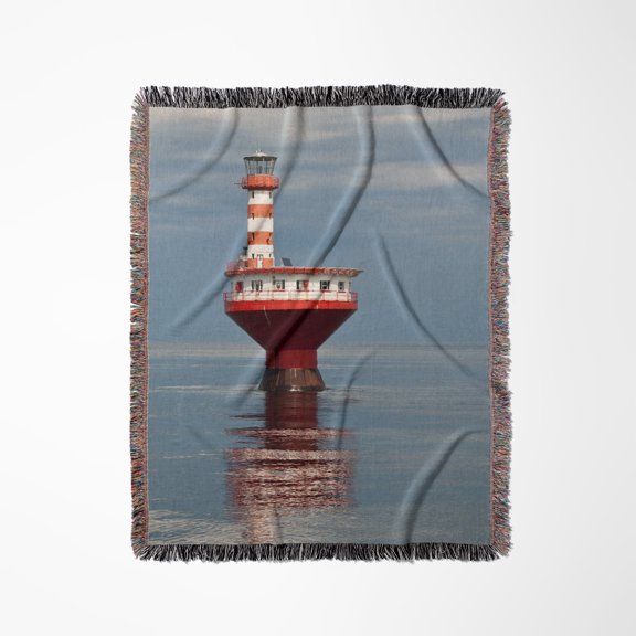 Lighthouse, Tadoussac, Quebec, Canada-Cn10 Mde0182 - Michael Defreitas, Woven Blanket