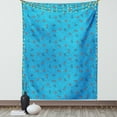 thumbnail image 1 of Lighthouse Tapestry, Polka Dotted Background Life Buoys Anchored Abstract Marine Vintage Nautical, Wall Hanging for Bedroom Living Room Dorm Decor, 60W X 80L Inches, Blue Red White, by Ambesonne, 1 of 5