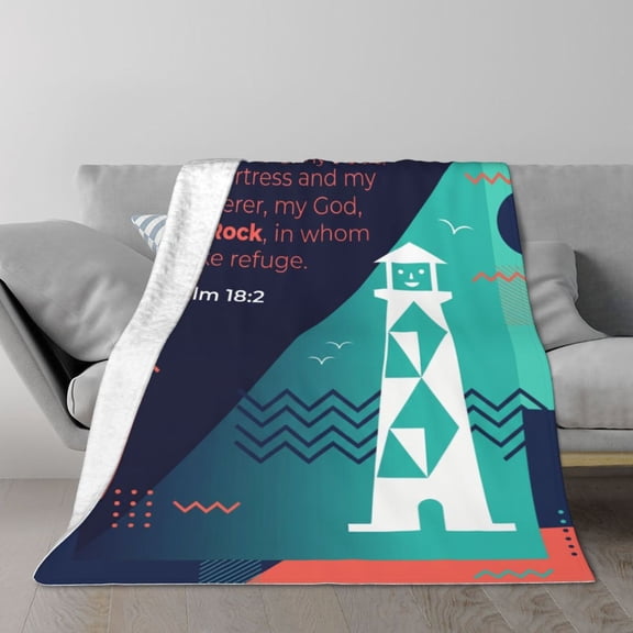 Lighthouse Throw Blanket Decorative Healing Theme Family Present for Women Men, Christmas Gifts for Godmother 60x50