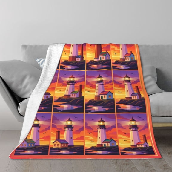 Lighthouse Throw Blanket Lightweight All Season Cozy Warm Throw Blanket for Couch Sofa Bed, Gifts for Sister 50x40