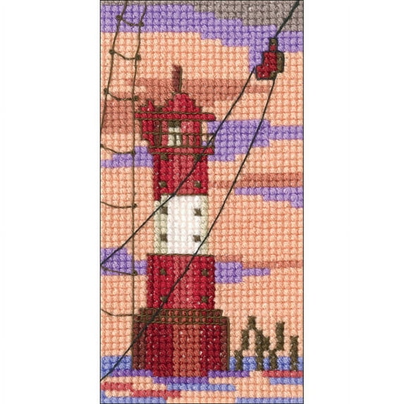 Lighthouse V Counted Cross Stitch Kit, 2.25" x 4.25", 14 Count