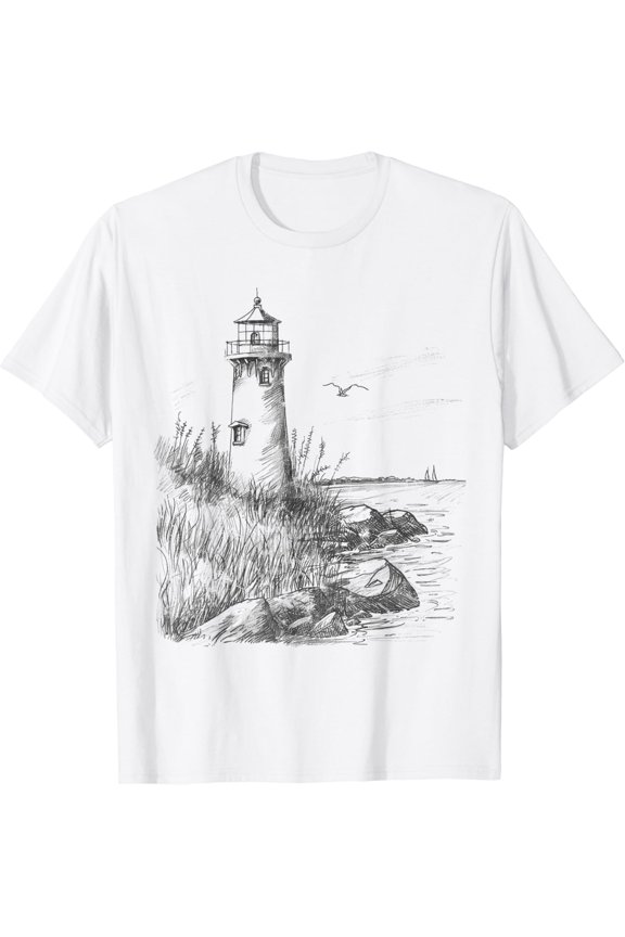Lighthouse Vintage Tower Seaside Nautical T-Shirt