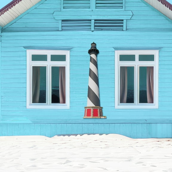 Lighthouse Wall Art, Cape Hatteras North Carolina Lighthouse Sign, Indoor Outdoor Weatherproof PVC Decor, 5 feet