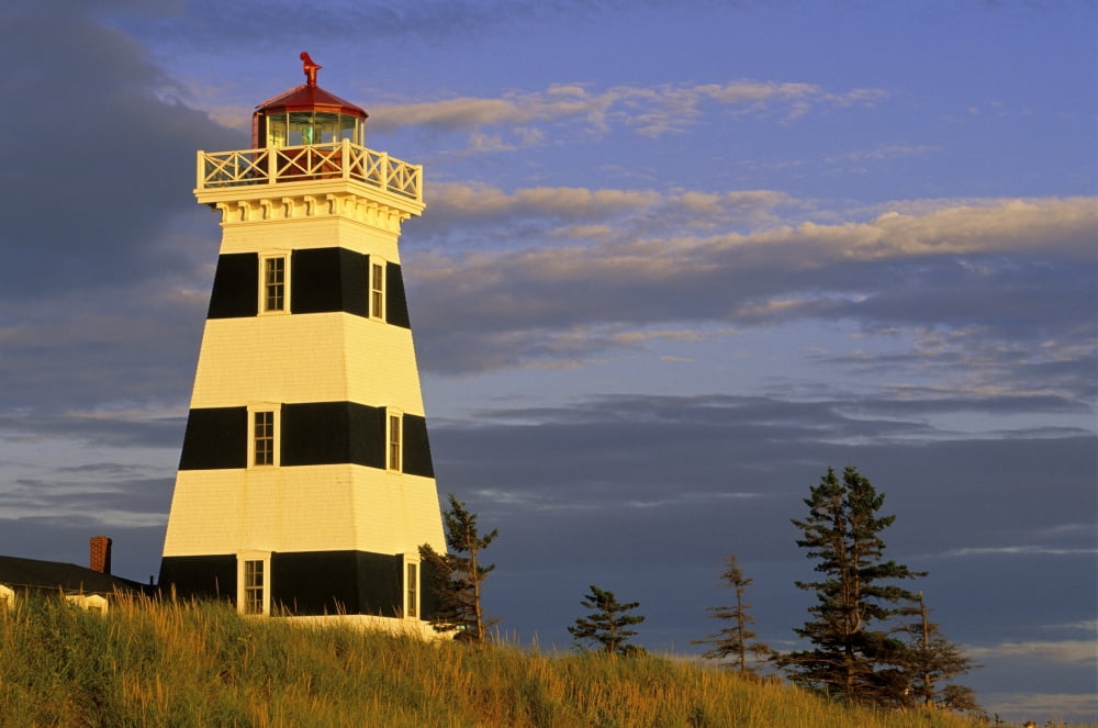 Lighthouse West Point Prince Edward Island Canvas Art - John Sylvester Design Pics (34 x 22)