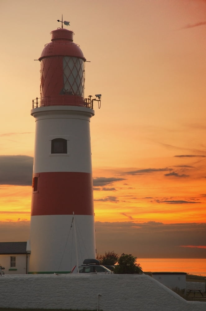Lighthouse Whitburn Tyne And Wear England Canvas Art - John Short Design Pics (24 x 38)
