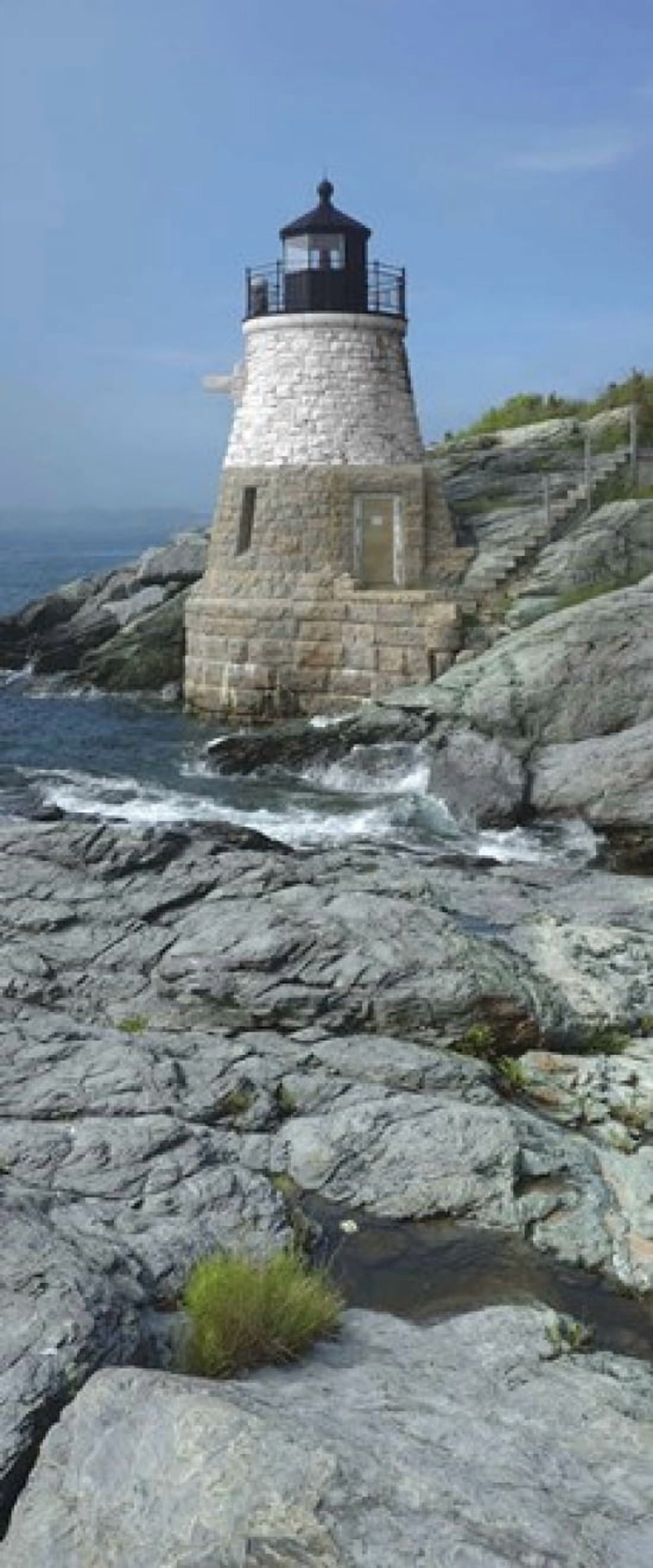 Lighthouse along the sea Castle Hill Lighthouse Narraganset Bay Newport Rhode Island USA Canvas Art - Panoramic Images (15 x 6)