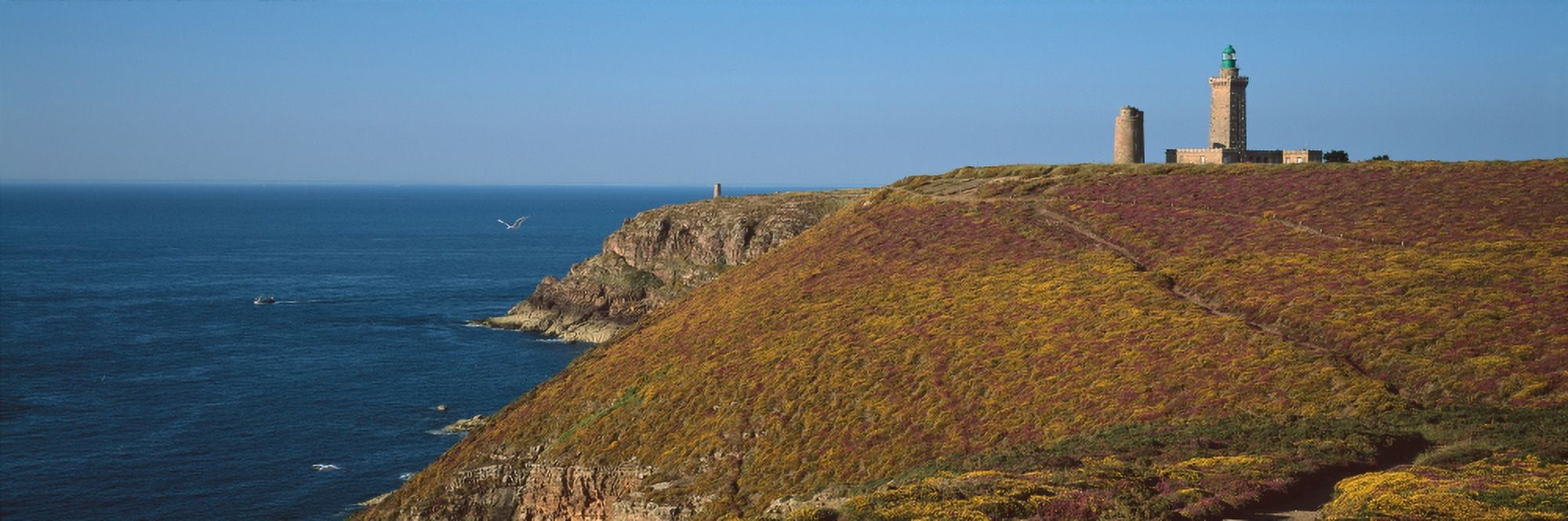 Lighthouse at Cap Frehel Cotes-dArmor Brittany France Canvas Art - Panoramic Images (27 x 9)