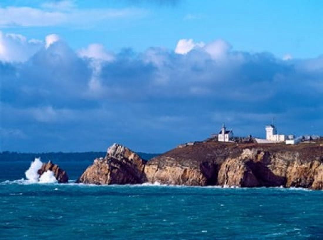 Lighthouse at Pointe Du Toulinguet Celtic Sea Finistere Brittany France Canvas Art - Panoramic Images (36 x 27)