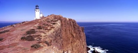 Lighthouse at a coast Anacapa Island Lighthouse Anacapa Island California USA Canvas Art - Panoramic Images (30 x 12)