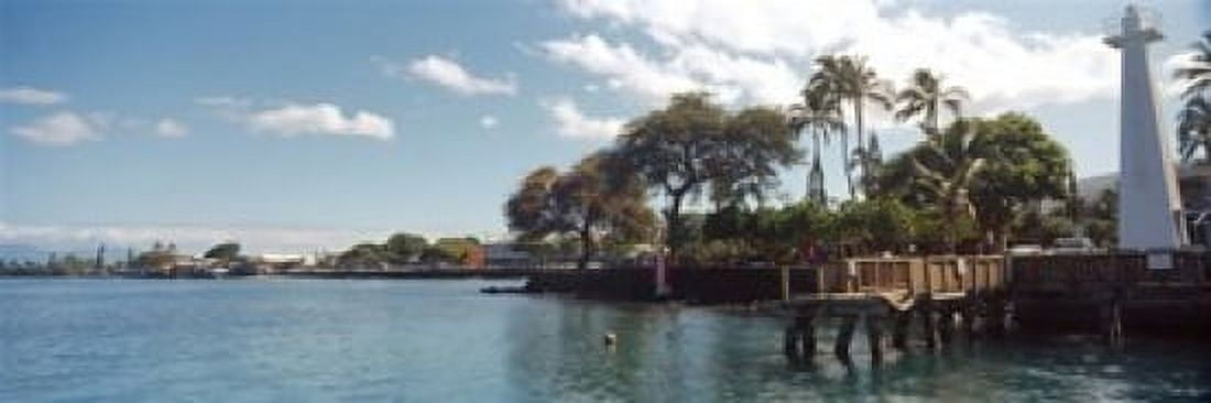 Lighthouse at a pier Lahaina Maui Hawaii USA Canvas Art - Panoramic Images (18 x 6)