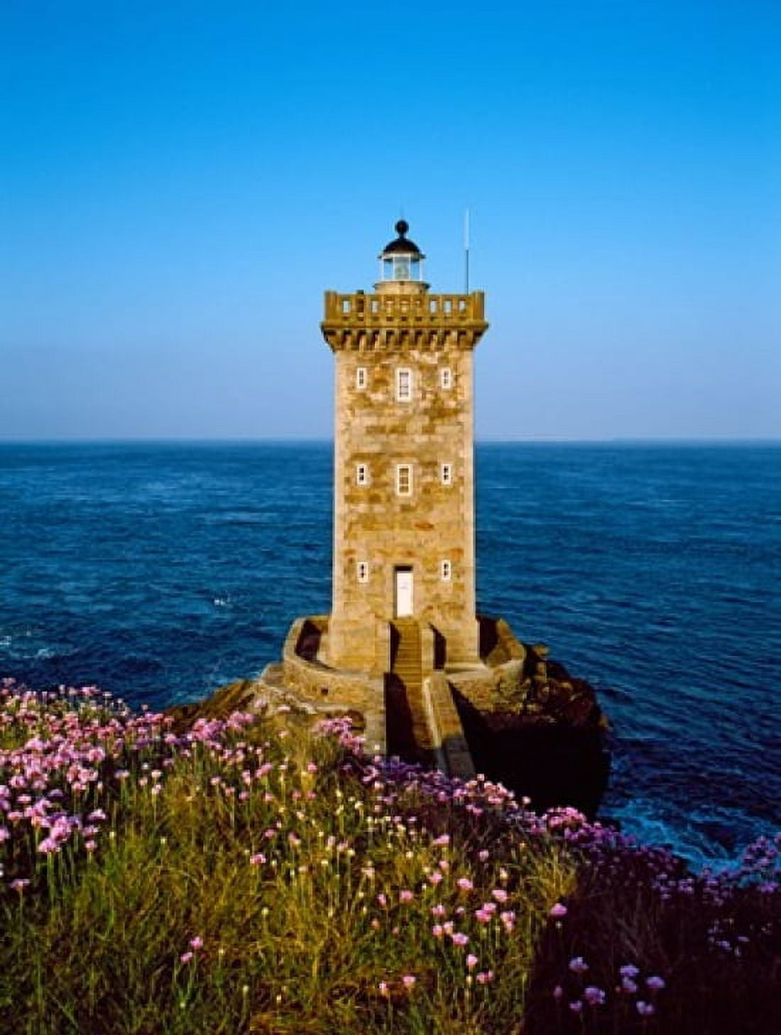 Lighthouse at the coast Kermorvan Lighthouse Finistere Brittany France Canvas Art - Panoramic Images (36 x 24)