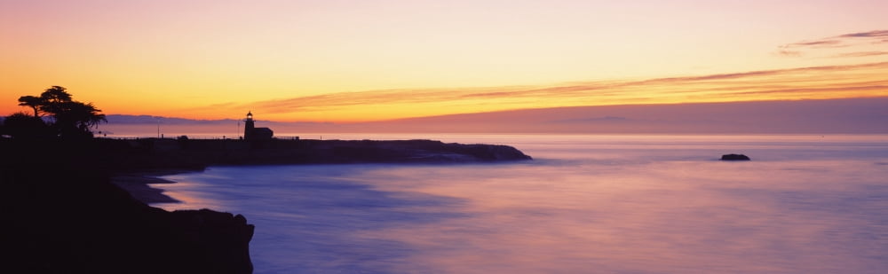 Lighthouse at the coast Walton Lighthouse Santa Cruz California USA Canvas Art - Panoramic Images (5 x 15)