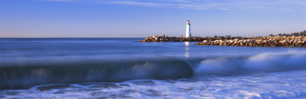 Lighthouse at the coast Walton Lighthouse Santa Cruz California USA Canvas Art - Panoramic Images (6 x 18)