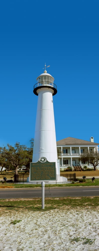 Lighthouse at the roadside Biloxi Lighthouse Biloxi Mississippi USA Canvas Art - Panoramic Images (27 x 9)