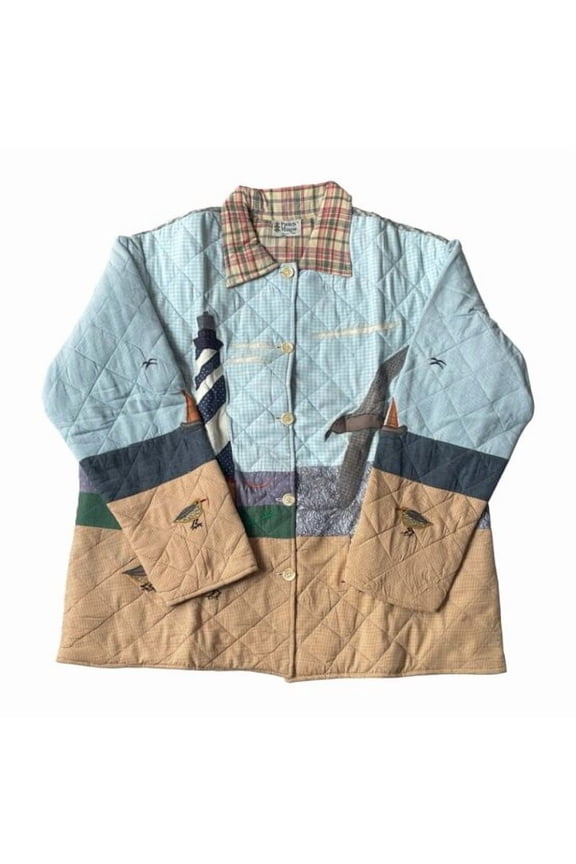 Lighthouse by Bay Reversible Quilted Cotton Jacket | Artfully Crafted, Regular Fit, Filled with Soft Cotton