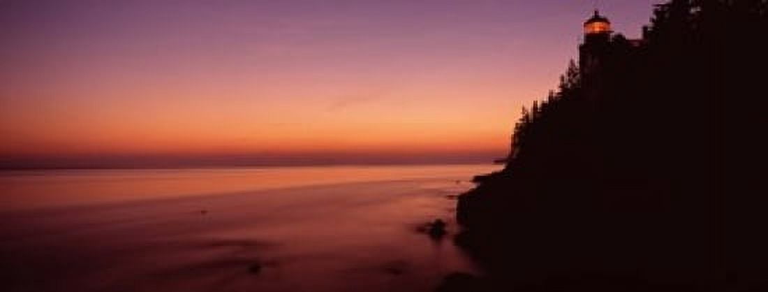 Lighthouse on the coast Bass Head Lighthouse built 1858 Bass Harbor Hancock County Mount Desert Island Maine USA Canvas Art - Panoramic Images (15 x 6)