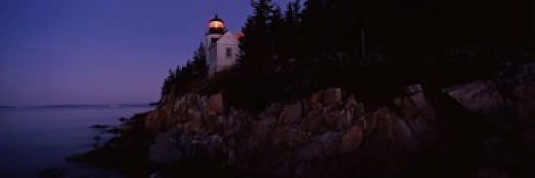 Lighthouse on the coast Bass Head Lighthouse built 1858 Bass Harbor Hancock County Mount Desert Island Maine USA Canvas Art - Panoramic Images (18 x 6)