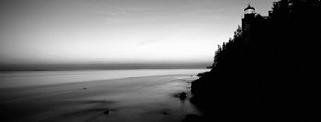 Lighthouse on the coast Bass Head Lighthouse built 1858 Bass Harbor Hancock County Mount Desert Island Maine USA Canvas Art - Panoramic Images (30 x 12)