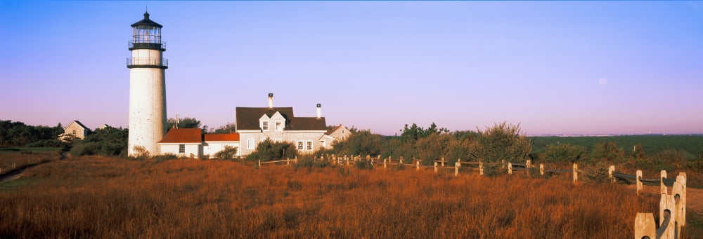 Lighthouse in the field Highland Light Cape Cod National Seashore North Truro Cape Cod Barnstable County Massachusetts USA Canvas Art - Panoramic Images (7 x 18)