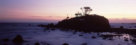 Lighthouse on a hill Battery Point Lighthouse circa 1856 Battery Point Lighthouse Park Crescent City California USA Canvas Art - Panoramic Images (36 x 12)