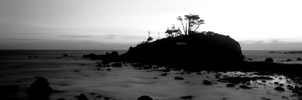 Lighthouse on a hill Battery Point Lighthouse circa 1856 Battery Point Lighthouse Park Crescent City California USA Canvas Art - Panoramic Images (6 x 18)