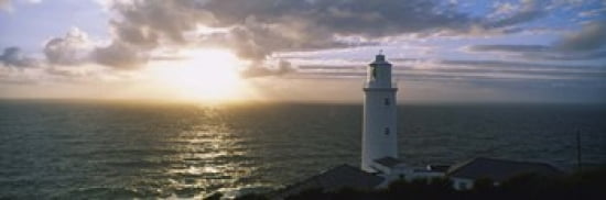 Lighthouse in the sea Trevose Head Lighthouse Cornwall England Canvas Art - Panoramic Images (36 x 12)