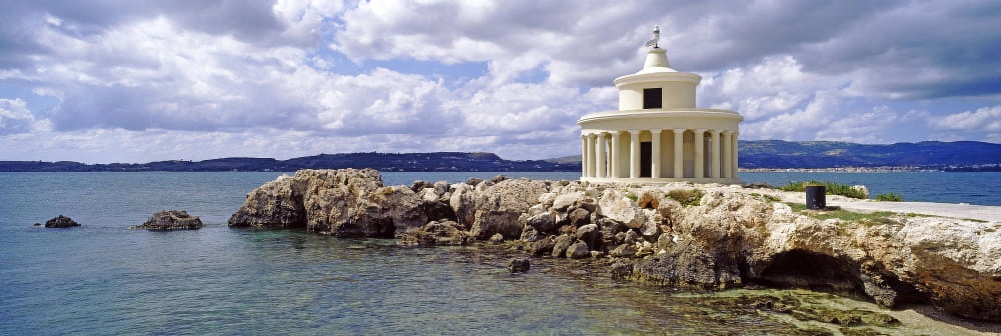 Lighthouse of Saint Theodoroi on the coast Cephalonia Ionian Islands Greece Canvas Art - Panoramic Images (27 x 9)